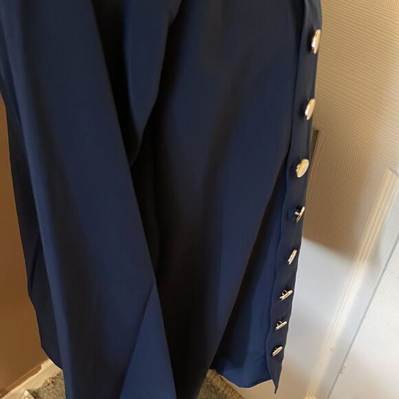 Long Sleeve Button Up Blouse NWOT medium navy blue - Picture 9 of 10
